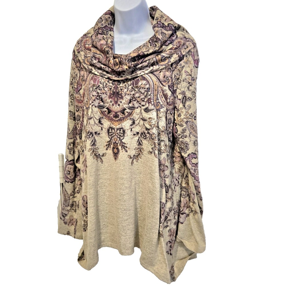 Croft & Barrow Women's Sweater Stretch Lightweight Long Sleeve Cowl Neck Size XL